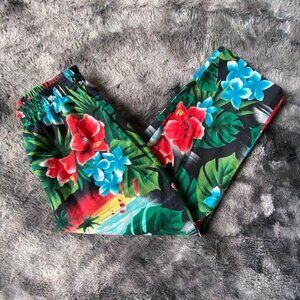 VTG Hawaiian Print Capri Pants